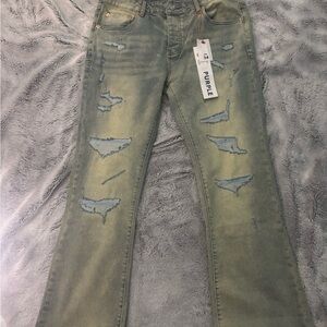 Purple Men's Skinny Jeans - Distressed Gray